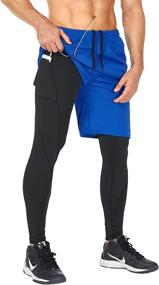 img 4 attached to 🏃 SILKWORLD 2 in 1 Men's Running Pants: Workout Gym Shorts Sweatpants with Zipper Pockets for Maximum Comfort and Convenience