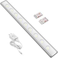 🔦 9-led dimmable led closet light: warm white under cabinet lighting, plug-in and magnet mounted - ideal for kitchen, closet, cabinet, wardrobe, hallway (1pack) логотип