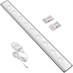 img 4 attached to 🔦 9-LED Dimmable LED Closet Light: Warm White Under Cabinet Lighting, Plug-in and Magnet Mounted - Ideal for Kitchen, Closet, Cabinet, Wardrobe, Hallway (1Pack)