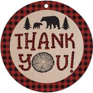🐻 lumberjack bear thank you favor tags - 25 count, ideal for lumberjack baby shower, birthday, and more! logo