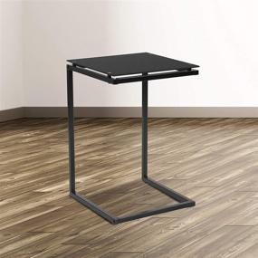 img 4 attached to Black Glass End Table with Metal Frame by Flash Furniture, Burbank