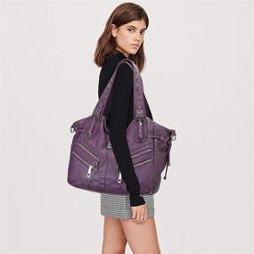 img 2 attached to 👜 128APURPLE Женские сумки на плечо из кожи: стильные сумки-хобо с кошельками