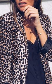 img 2 attached to 🐆 Angashion Women's Leopard Print Office Blazer Suit Jacket Coat - Casual Long Sleeve, Open Front Design