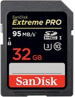 💾 sandisk extreme pro 32gb uhs-i/u3 sdhc flash memory card - sdsdxpa-032g-x46, with up to 95mb/s transfer speed logo