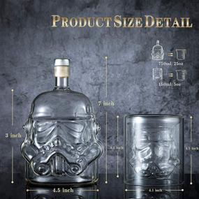 img 3 attached to Premium Translucent Whiskey Decanter Set with 2 Glasses, 4 Stainless Steel Whiskey Stones, Ice Tong, Flask Carafe, Whiskey Carafe for Wine, Scotch, Bourbon, Vodka, Liquor - 750ML (Enhanced Packaging)