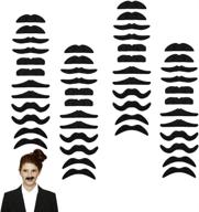 🎭 48-pack of self-adhesive fake mustaches - novelty mustaches for masquerade parties and performances logo