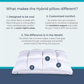 img 3 attached to Standard White Leesa Luxury Hybrid Reversible Cooling Foam/Quilted Pillow for a Good Night's Sleep