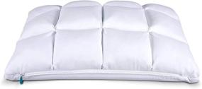 img 4 attached to Standard White Leesa Luxury Hybrid Reversible Cooling Foam/Quilted Pillow for a Good Night's Sleep