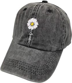 img 3 attached to 🧢 Youth Vintage Washed Baseball Cap: Waldeal Kids Cute Daisy Blessed Hat with Faith Design