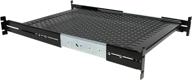 🌟 startech.com 2u sliding server rack mount shelf - adjustable depth - vented - 50lb - heavy duty universal 19” equipment rack shelf (unisldshf19), black logo
