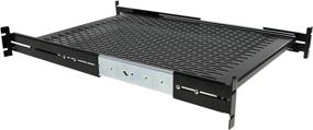 img 4 attached to 🌟 StarTech.com 2U Sliding Server Rack Mount Shelf - Adjustable Depth - Vented - 50lb - Heavy Duty Universal 19” Equipment Rack Shelf (UNISLDSHF19), Black