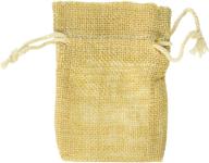 🛍️ firefly imports homeford burlap pouches gift bags natural, cotton drawstring, 3x4-inch size logo