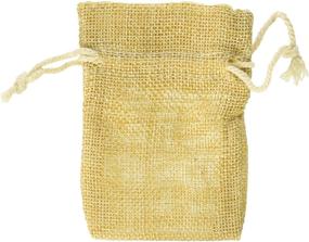 img 1 attached to 🛍️ Firefly Imports Homeford Burlap Pouches Gift Bags Natural, Cotton Drawstring, 3x4-Inch Size