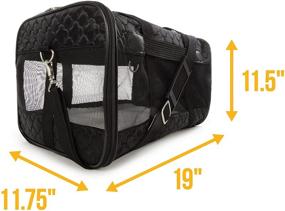 img 3 attached to 🐾 Sherpa Original Deluxe Airline Approved Pet Carrier with Soft Liner, Mesh Windows, and Spring Frame: Ultimate Comfort and Convenience for Traveling with Your Pet