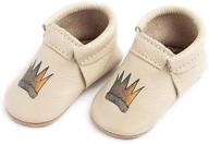 👦 boys' leather moccasin shoes by freshly picked logo