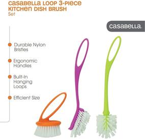 img 3 attached to 🧽 Casabella Loop 3-Piece Dish Brush Set: Convenient Cleaning Solution - 15519AZ