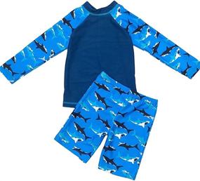 img 3 attached to 🦕 Dive into Fun: 2 Piece Dinosaur Swimsuit for Toddler Swimming Boys' Clothing