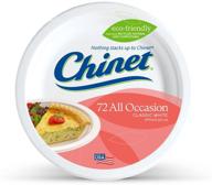 чайнет классика белые тарелки из волокна диаметром 8,75 дюйма, 72 штуки - идеально подходят для всех случаев. логотип