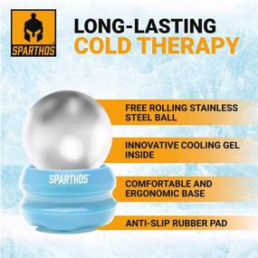 img 1 attached to 🔵 Sparthos Cold Massage Roller Ball - Fitness Cryosphere Massager - Cryo Cryocup Ice Massage Cups - Muscle, Face, and Body Muscle Therapy - Manual Polar Cooling Balls - Recoup Massage (Blue, 54mm)