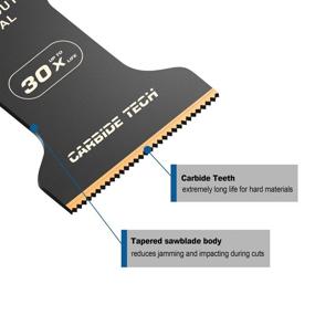 img 2 attached to 🔪 Maximize Cutting Efficiency: EZARC Oscillating Tool Blades with Carbide for Hard Material, Metal, Nails, Bolts, Screws - 3-Pack