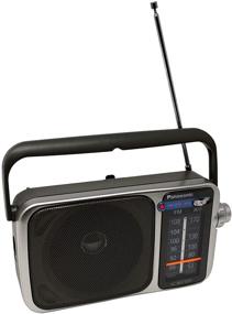 img 3 attached to 📻 Panasonic Portable AM/FM Battery Powered Radio with LED Tuning Indicator, 5 Core Technology for Best Sound and Reception, Compact Size, Plug Option Included – Includes 4 AA Batteries and Cleaning Cloth