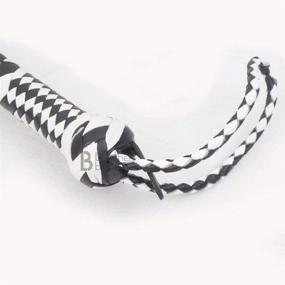 img 2 attached to Premium Cowhide Leather Bullwhip - Genuine 12 Plait, 10-Foot Black & White Whip