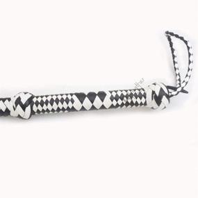 img 1 attached to Premium Cowhide Leather Bullwhip - Genuine 12 Plait, 10-Foot Black & White Whip