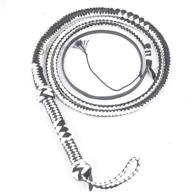 premium cowhide leather bullwhip - genuine 12 plait, 10-foot black & white whip logo