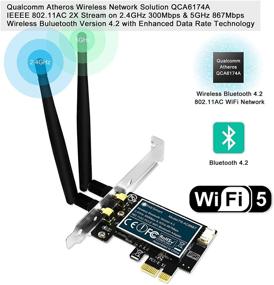 img 3 attached to 🔌 FebSmart FS-AC86BT: Высокоскоростной беспроводной адаптер Wi-Fi с Bluetooth для Windows Server, 7, 8, 8.1, 10 - двухдиапазонный 2,4 ГГц 300 Мбит/с или 5 ГГц 867 Мбит/с - настольный компьютер.