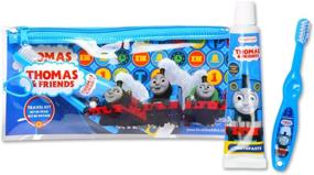 img 4 attached to 🚂 Travel Kit Manual Toothbrush for Toddlers - Thomas and Friends by Brush Buddies