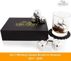 img 3 attached to 🥃 Premium Whiskey Stones Gift Set - Advanced Cooling Tech - Reusable Stainless Steel Ice Cubes - Whiskey Rocks - Whiskey Gifts for Men - Best Man Gift with Coasters + Ice Tongs