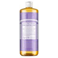 🌿 органическое мыло dr. bronner's pure-castile с лавандой (32 унции) - 18 в 1 применений для лица, тела, волос, белья, животных и посуды. концентрированное, веганское, без гмо. логотип