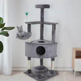 img 3 attached to 🐱 Ultimate 59" Multi-Level Cat Tree Cat Tower: Sisal Scratching Posts, Plush Condos, Top Perch, Hammock - Perfect for Indoor Cats, Kittens, and Pets