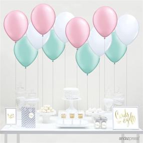 img 3 attached to 🎀 Chic Mint Pink Tissue Paper Pom Pom Set with Gold Accents - Perfect for Baby Showers, Weddings, and Bridal Showers!