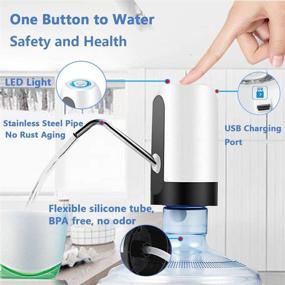 img 1 attached to 💦 Convenient Electric Water Bottle Pump: USB Charging, 30 Days Battery Life, Universal Switch for 2-5 Gallon Bottles - Ideal for Home, Office, and Travel