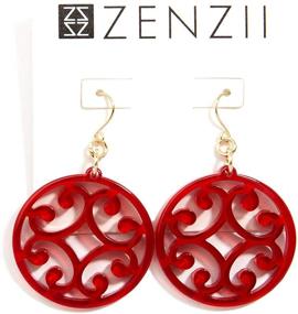 img 1 attached to 💫 ZENZII Circle Scroll Acrylic Resin Earrings: Stylish Statement Fashion Jewelry for Women and Girls