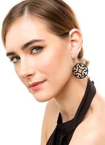 img 2 attached to 💫 ZENZII Circle Scroll Acrylic Resin Earrings: Stylish Statement Fashion Jewelry for Women and Girls