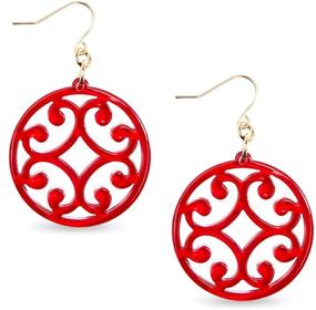 img 4 attached to 💫 ZENZII Circle Scroll Acrylic Resin Earrings: Stylish Statement Fashion Jewelry for Women and Girls