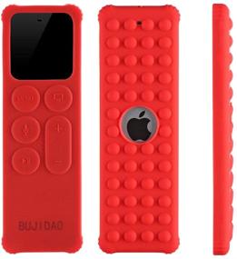 img 3 attached to 📱 Protective Silicone Remote Case for Apple TV 4K 5th / 4th Gen - Lightweight, Anti Slip, Shock Proof (Cyan and Red) - 2 Pack