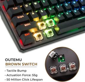 img 3 attached to 🔮 Tecware Phantom 87 Key Mechanical Keyboard: RGB LED, Outemu Brown Switch – Ultimate Efficiency and Style!