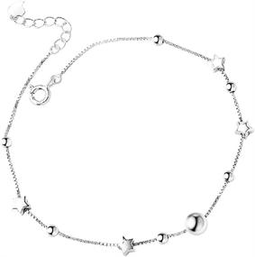 img 3 attached to Sterling Silver Star Anklet with Infinity Charm - Adjustable & Lucky Symbol Jewelry Gift for Women