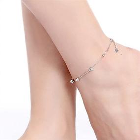 img 1 attached to Sterling Silver Star Anklet with Infinity Charm - Adjustable & Lucky Symbol Jewelry Gift for Women