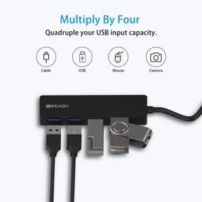 img 1 attached to 💻BYEASY USB C Hub - 4 порта USB 3.0, совместим с MacBook Pro 2018 2017 iMac, Google Pixelbook, XPS, Samsung S9, S8 и другие устройства USB Type C (черный)