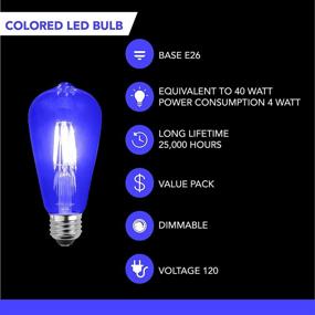 img 3 attached to 💡 SleekLighting 4W LED Filament Colored Dimmable Bulb