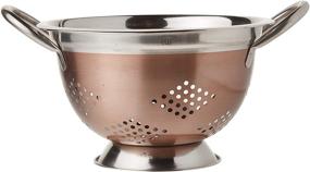 img 3 attached to EURO-WARE 3 Quart Stainless Steel Colander with Decorative Copper Finish for Efficient Pasta Straining and Produce Washing