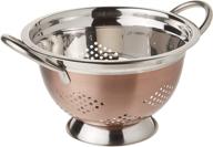 euro-ware 3 quart stainless steel colander with decorative copper finish for efficient pasta straining and produce washing logo