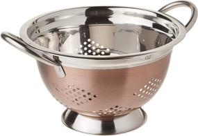 img 4 attached to EURO-WARE 3 Quart Stainless Steel Colander with Decorative Copper Finish for Efficient Pasta Straining and Produce Washing