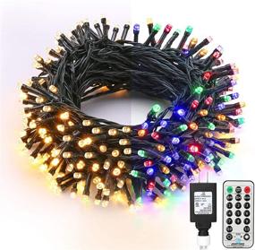 img 4 attached to 🎄 Brizled Christmas Lights: 65.67ft 200 LED Color Changing Tree Lights - 11 Functions, Warm White & Multi Color - Remote Control Decorative String Lights for Xmas Party