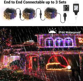 img 1 attached to 🎄 Brizled Christmas Lights: 65.67ft 200 LED Color Changing Tree Lights - 11 Functions, Warm White & Multi Color - Remote Control Decorative String Lights for Xmas Party