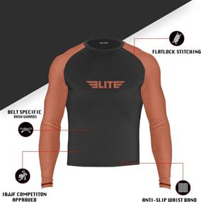 img 1 attached to 🥋 2022 Elite Sports Jiu Jitsu BJJ Rash Guard for Men - No GI MMA Full Sleeve Compression Rash Guards with Ranking